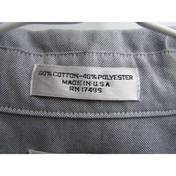 Sears Roebuck Shirt Mens 17 - 34/35 Blue Long Sleeve Button Down - Picture 4 of 8